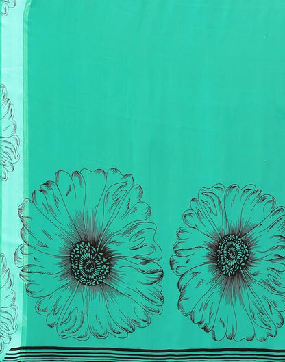 Turquoise Green Georgette Saree | Sudathi