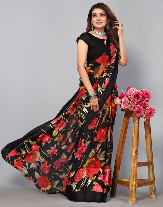 Black Georgette Saree | Sudathi