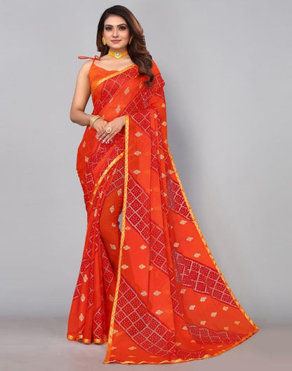 Orange Chiffon Saree | Sudathi
