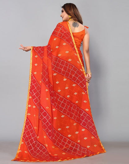 Orange Chiffon Saree | Sudathi