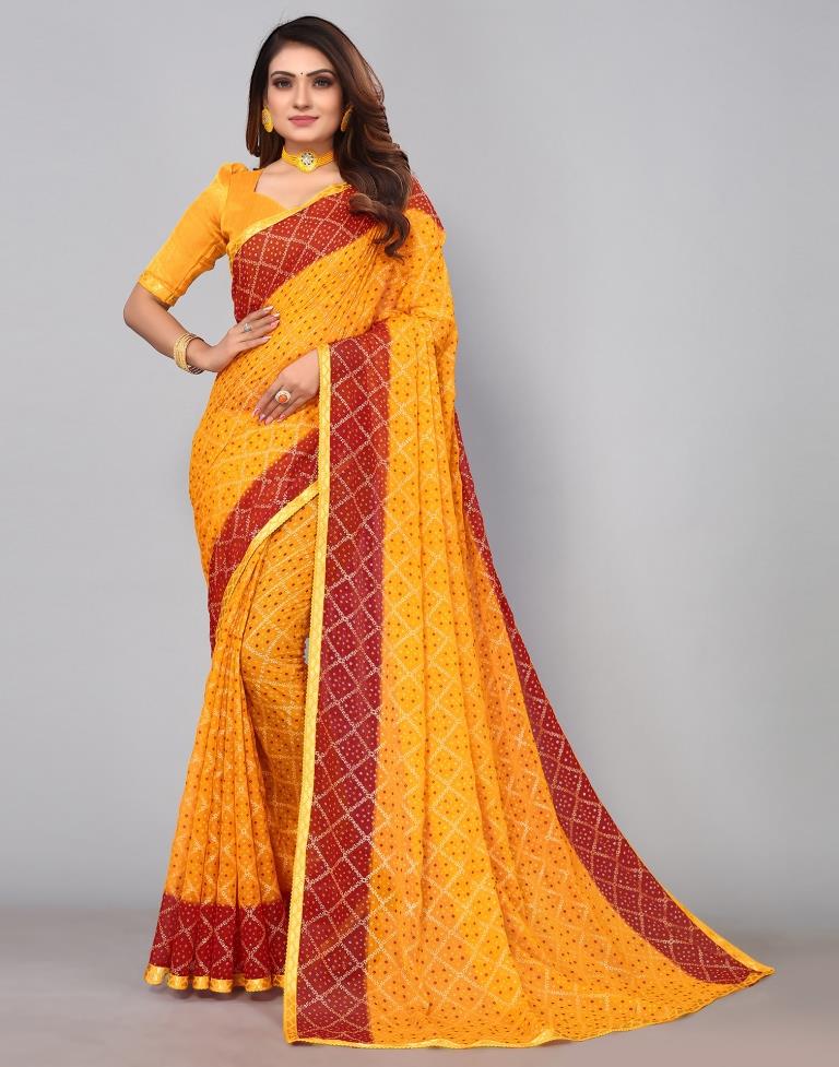 Turmeric Yellow Chiffon Saree | Sudathi