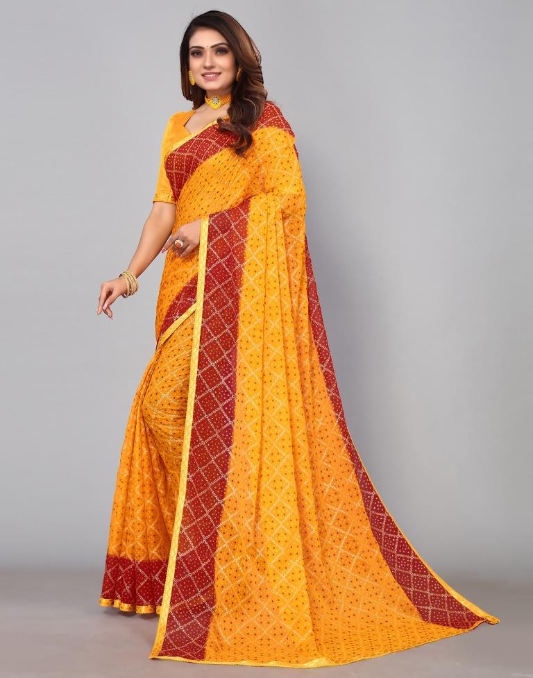 Turmeric Yellow Chiffon Saree | Sudathi