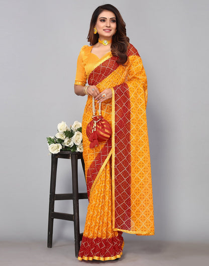 Turmeric Yellow Chiffon Saree | Sudathi