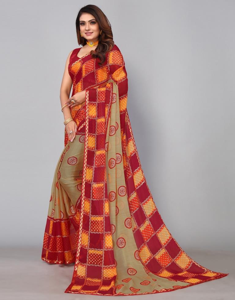 Light Brown Chiffon Saree | Sudathi