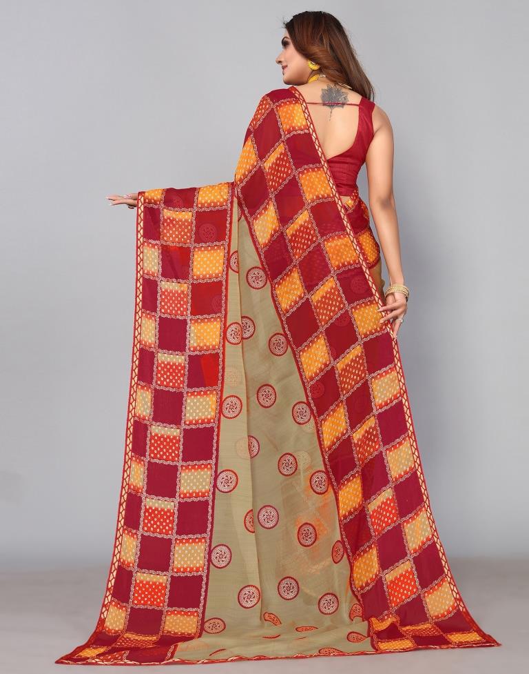 Light Brown Chiffon Saree | Sudathi