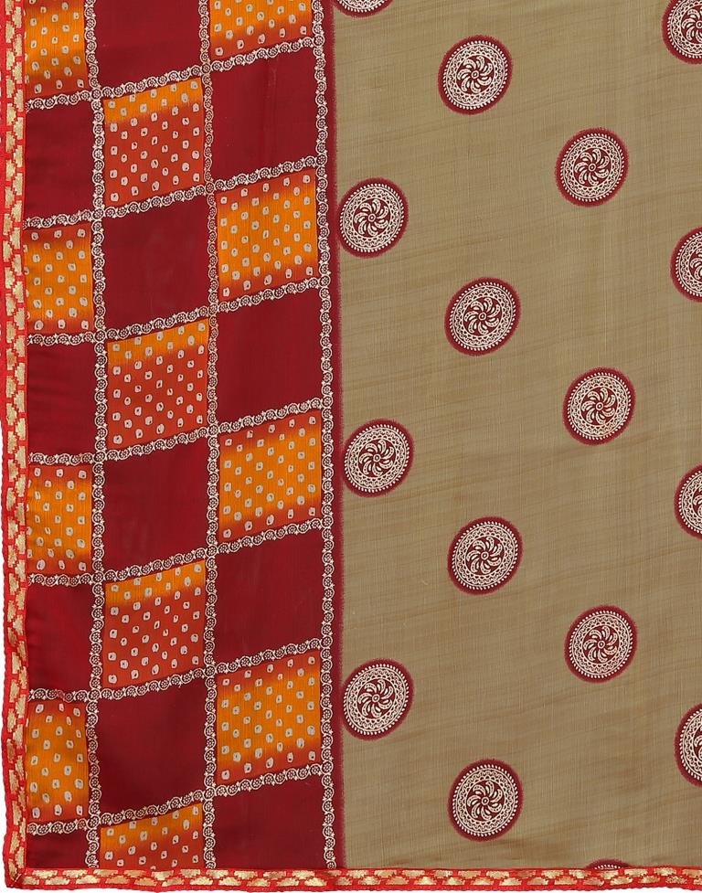 Light Brown Chiffon Saree | Sudathi