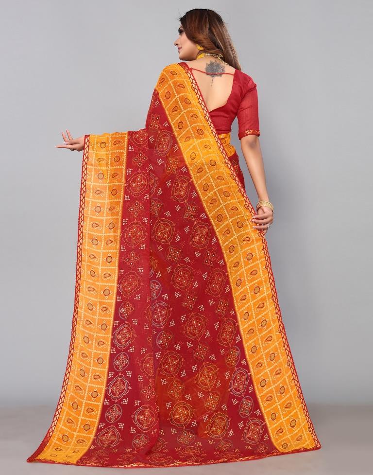 Maroon Chiffon Saree | Sudathi