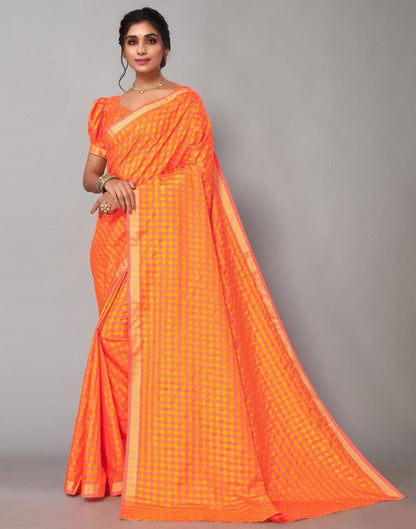 Gold Silk Geometric Woven Saree | Sudathi