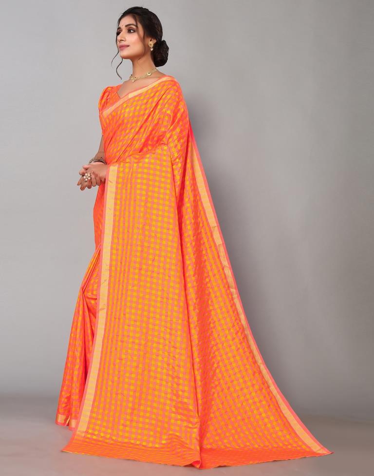 Gold Silk Geometric Woven Saree | Sudathi