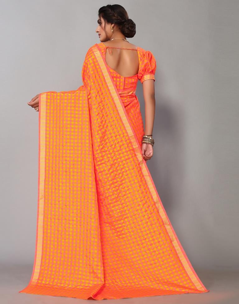 Gold Silk Geometric Woven Saree | Sudathi