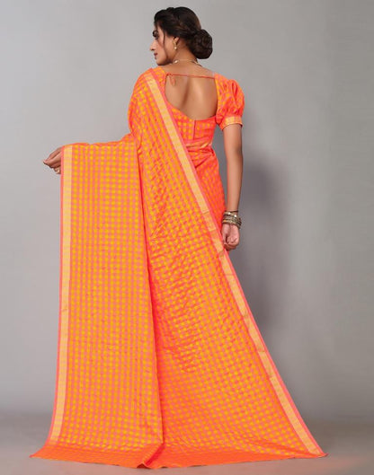 Gold Silk Geometric Woven Saree | Sudathi
