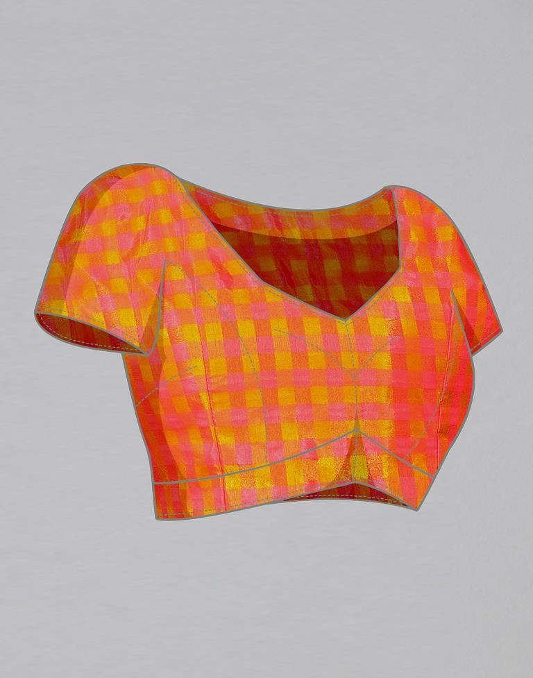 Gold Silk Geometric Woven Saree | Sudathi