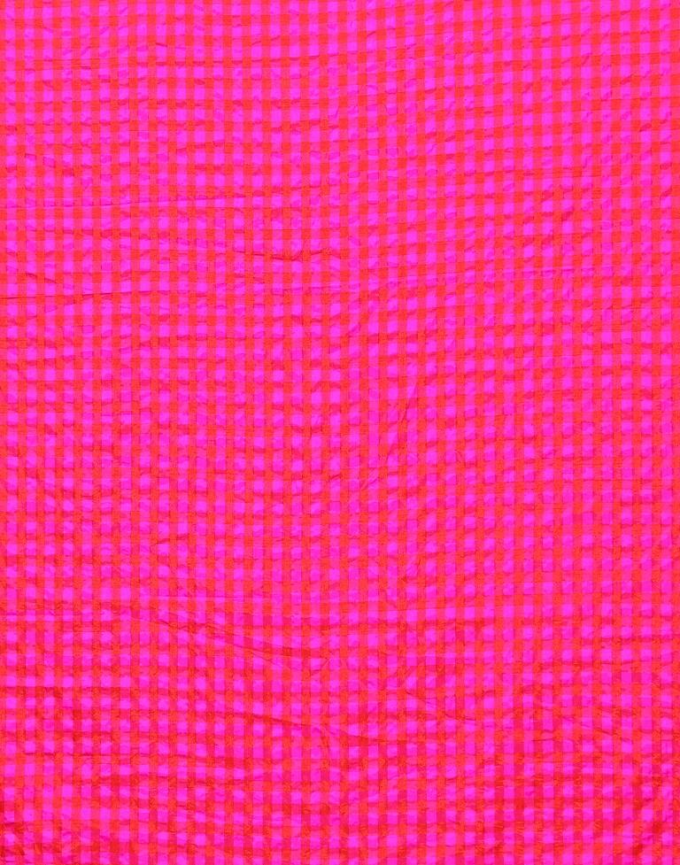 Rani Pink Silk Geometric Woven Saree | Sudathi