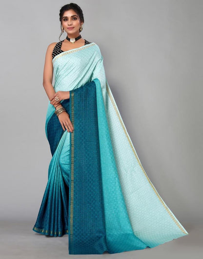 Light Blue Silk Geometric Woven Saree | Sudathi