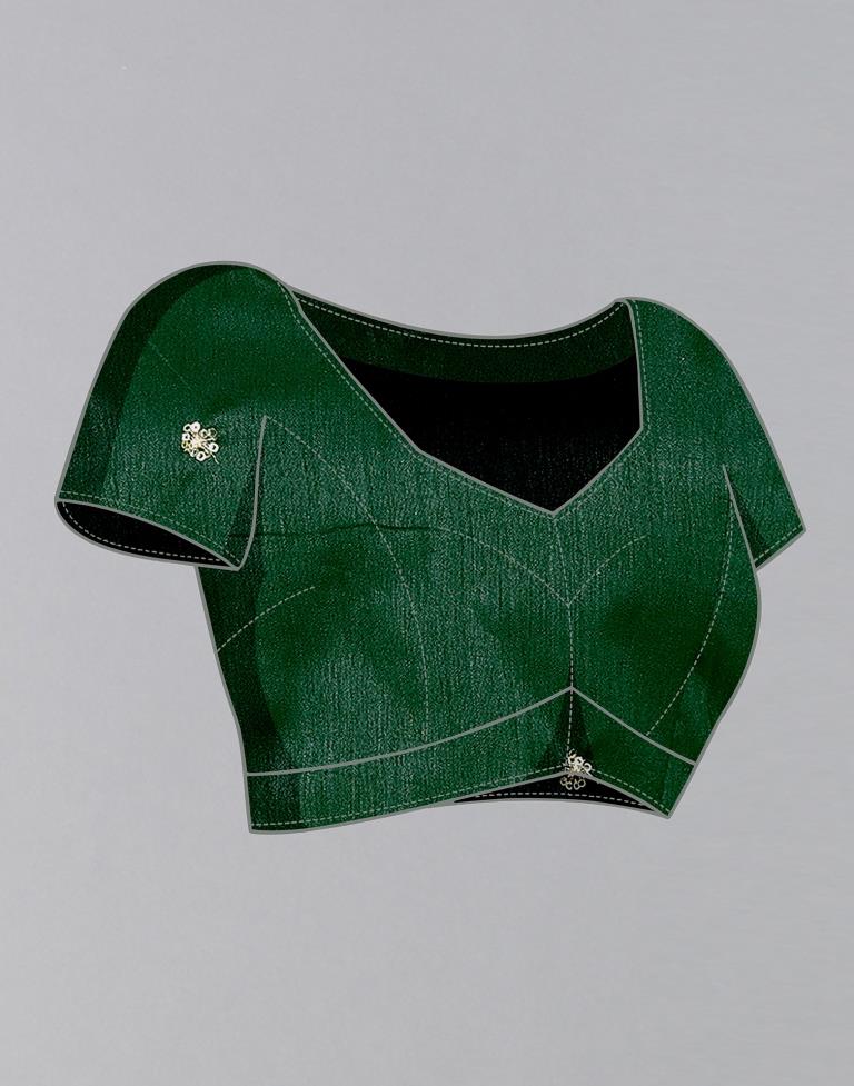 Green Chiffon Plain Saree