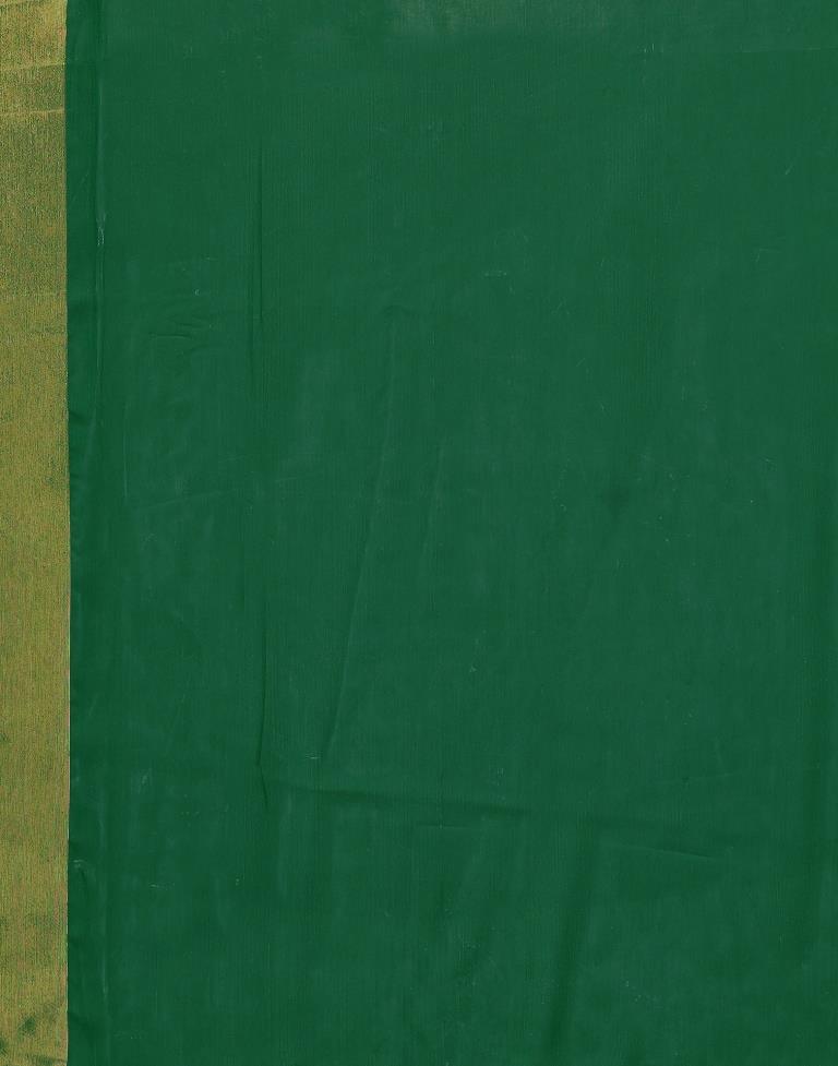 Green Chiffon Plain Saree