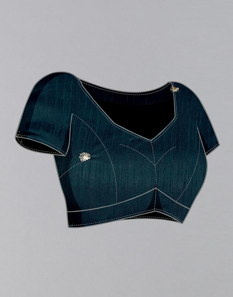 Blue Chiffon Plain Saree