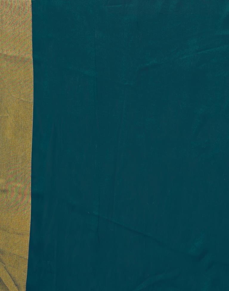 Blue Chiffon Plain Saree