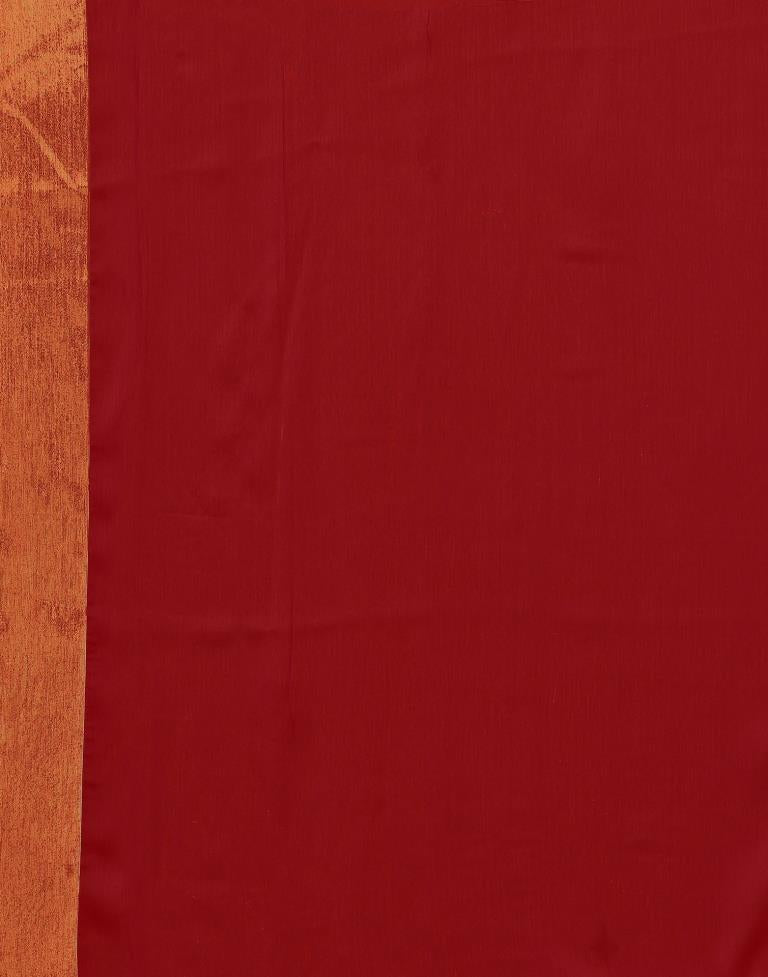 Maroon Chiffon Plain Saree