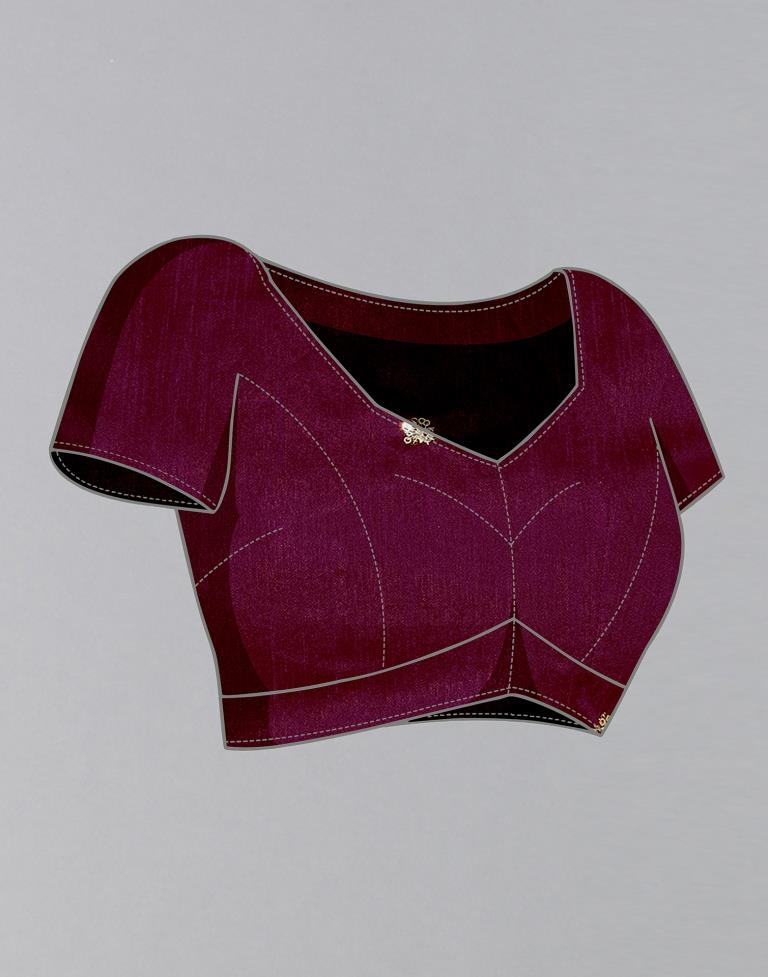 Navy Blue Chiffon Plain Saree