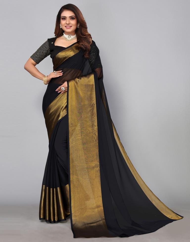 Black Chiffon Saree | Leemboodi