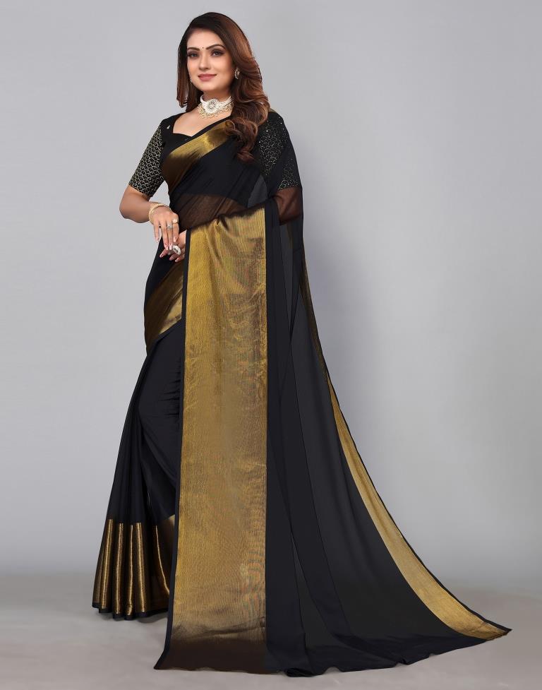 Black Chiffon Saree | Leemboodi