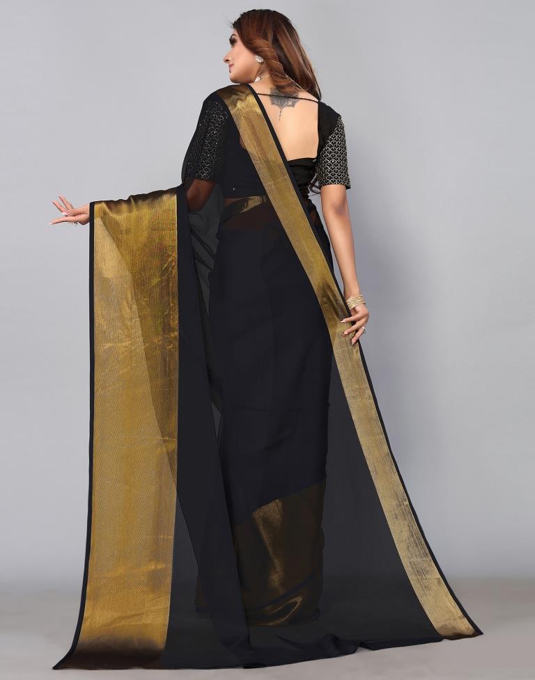 Black Chiffon Saree | Leemboodi