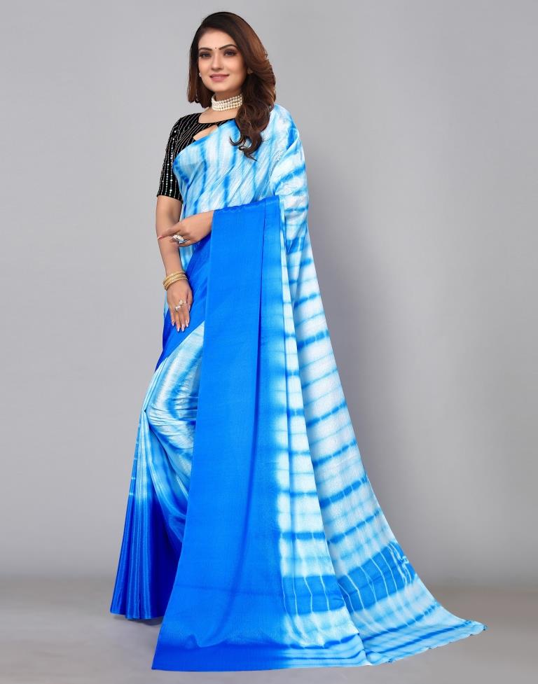 Blue Silk Plain Saree