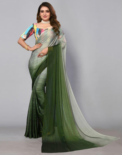 Olive Georgette Saree | Sudathi