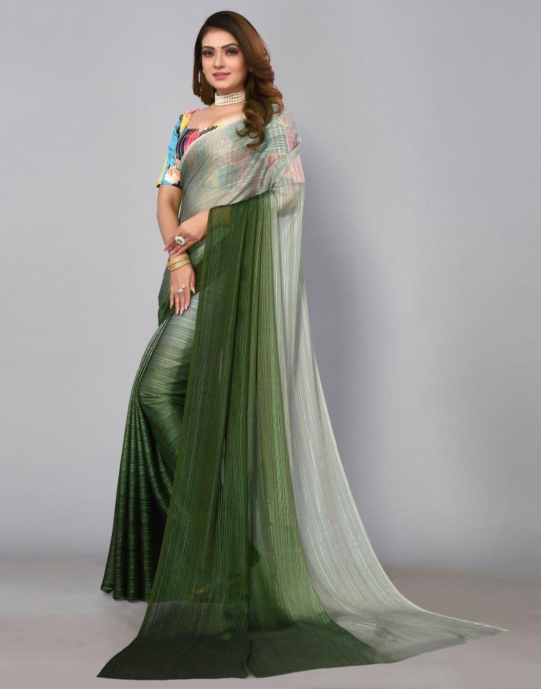 Olive Georgette Saree | Sudathi