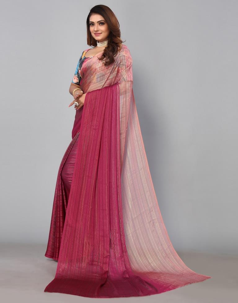 Hot Pink Georgette Saree | Sudathi