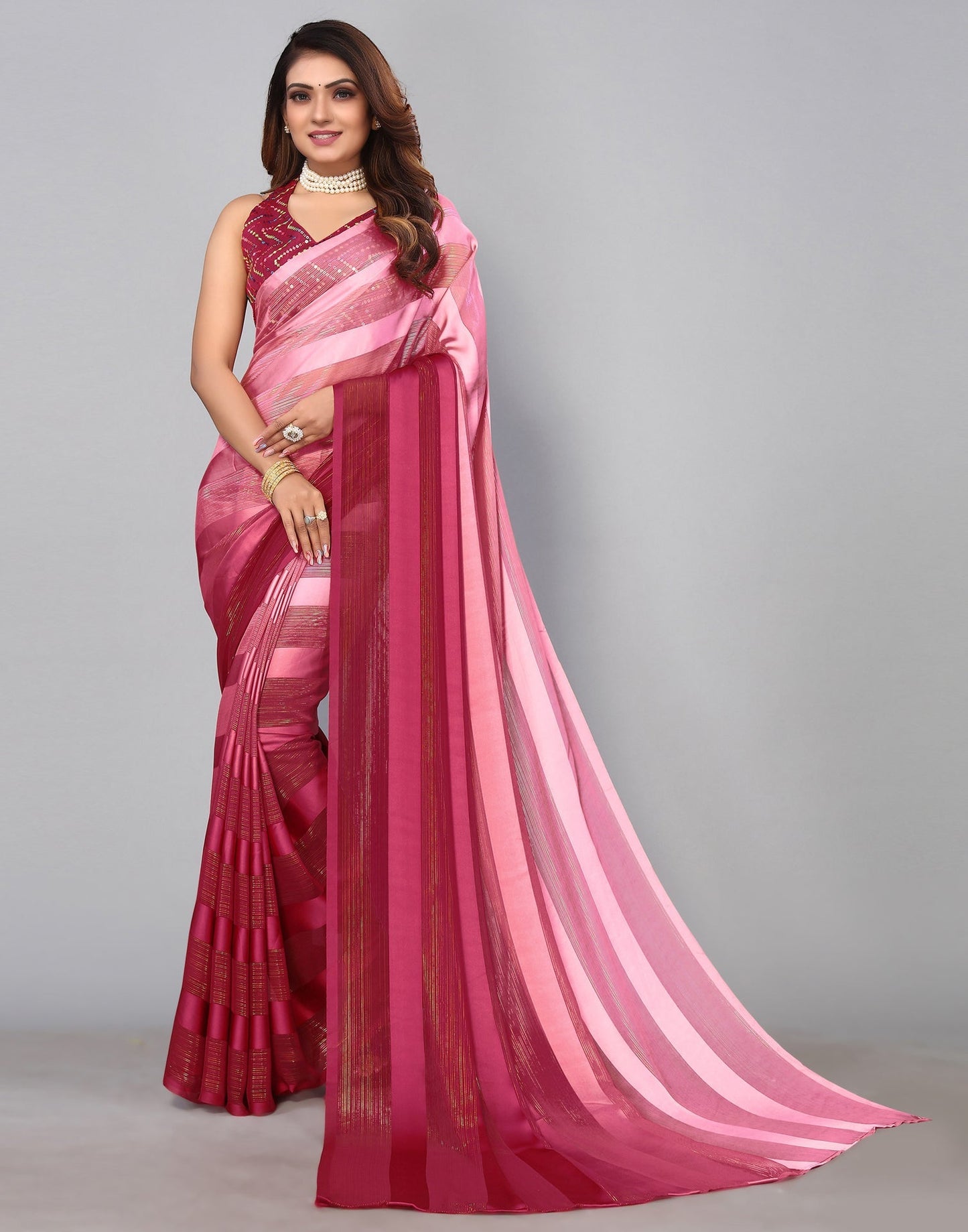Maroon Georgette Saree | Sudathi