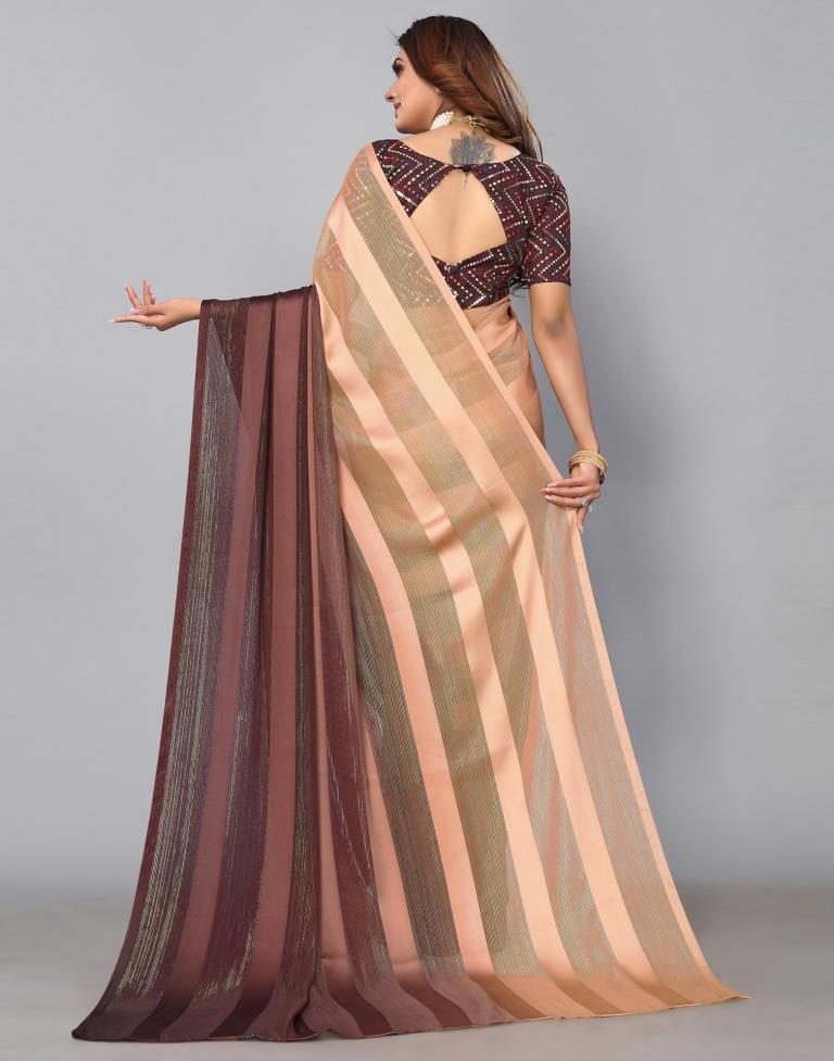 Dark Brown Georgette Saree | Sudathi