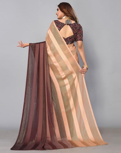 Dark Brown Georgette Saree | Sudathi