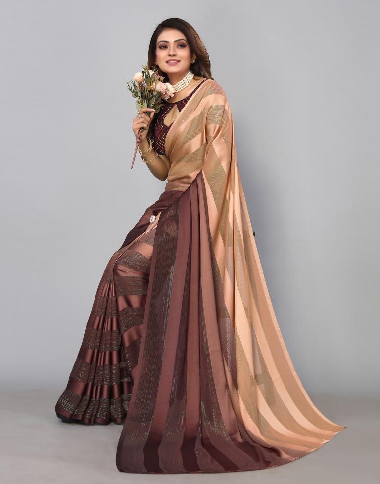 Dark Brown Georgette Saree | Sudathi