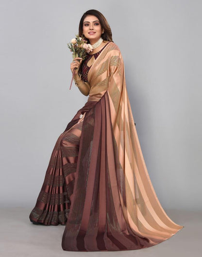 Dark Brown Georgette Saree | Sudathi