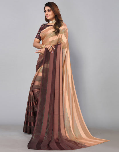 Dark Brown Georgette Saree | Sudathi