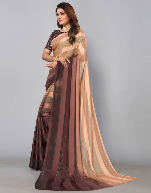 Dark Brown Georgette Saree | Sudathi