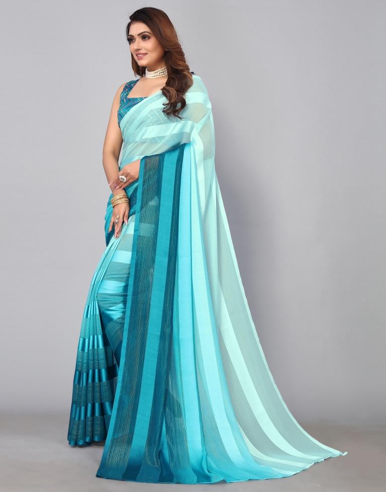 Blue Georgette Saree | Sudathi
