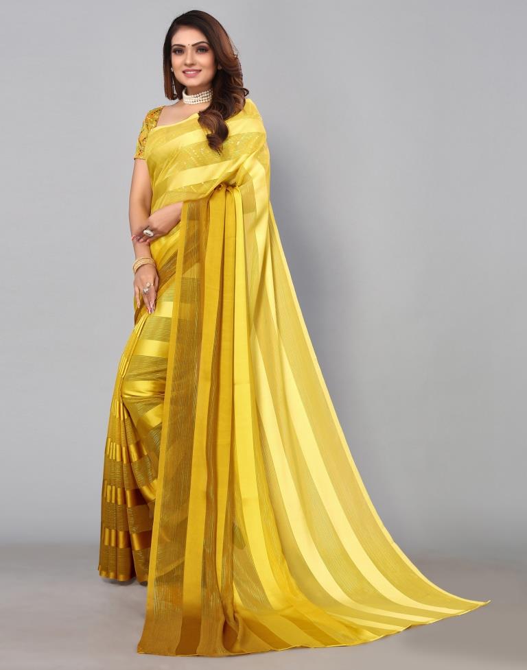 Yellow Georgette Saree | Sudathi