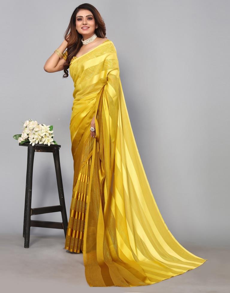 Yellow Georgette Saree | Sudathi