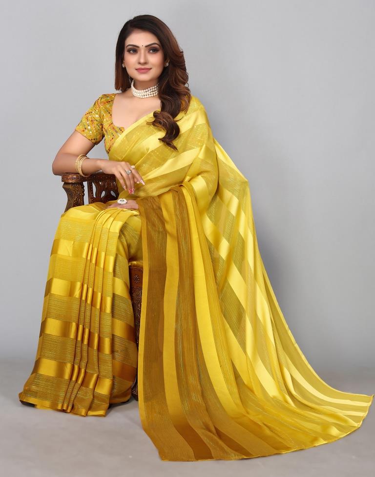 Yellow Georgette Saree | Sudathi