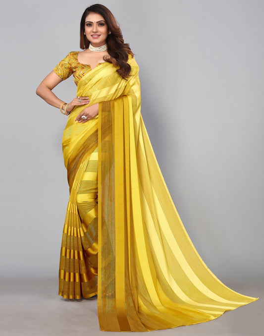 Yellow Georgette Saree | Sudathi