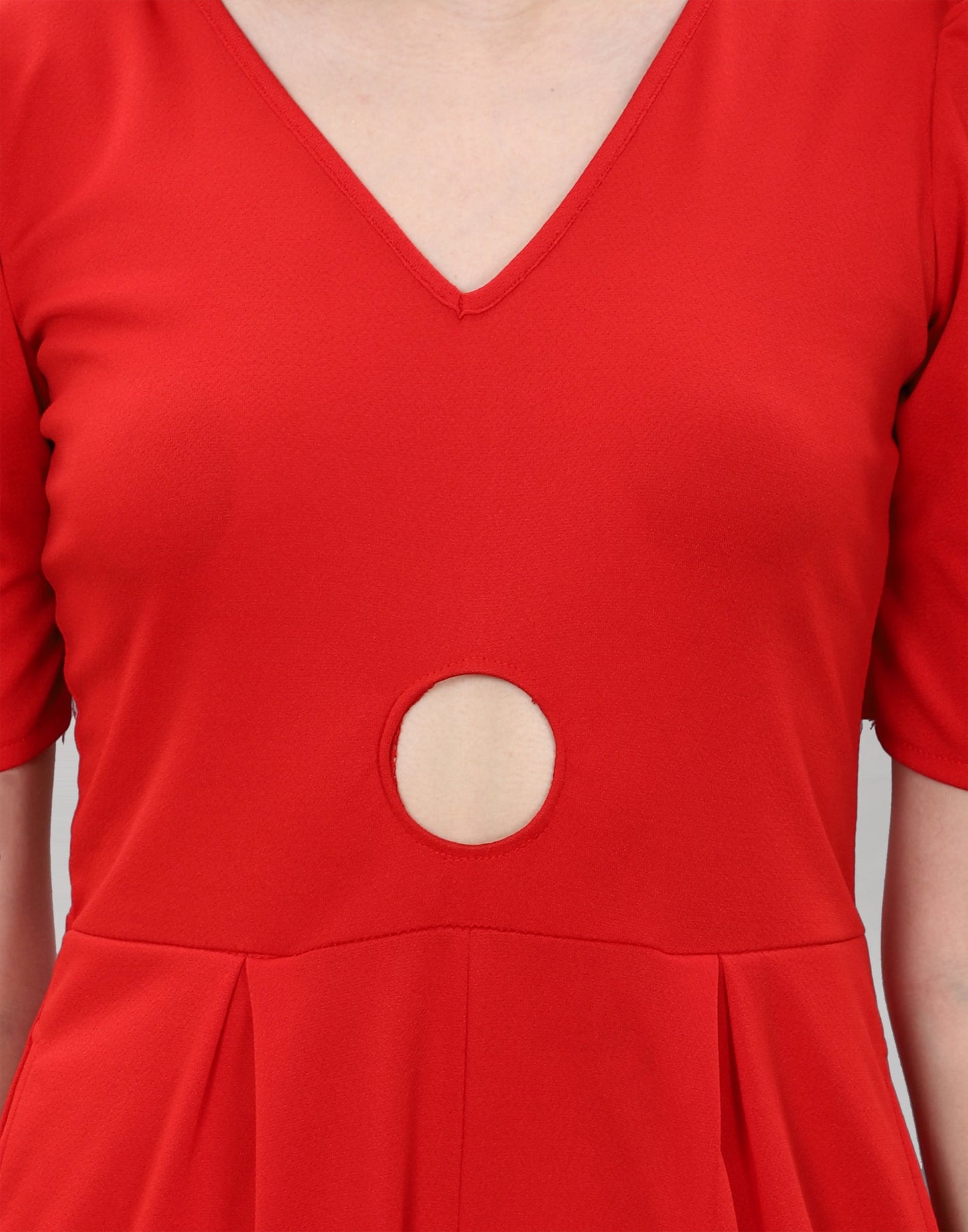 Red Coloured Lycra Knitted Jumpsuits | Sudathi