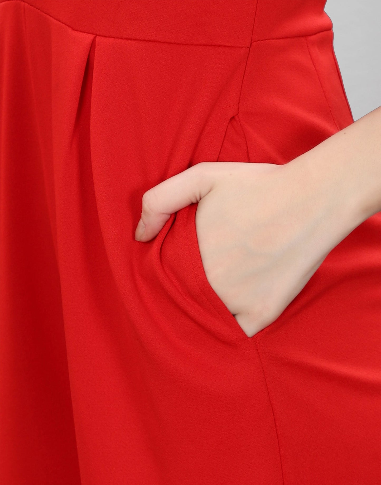 Red Coloured Lycra Knitted Jumpsuits | Sudathi