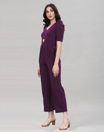 Wine Puff Sleeve Jumpsuits | Sudathi