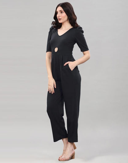 Black Puff Sleeve Jumpsuits | Sudathi