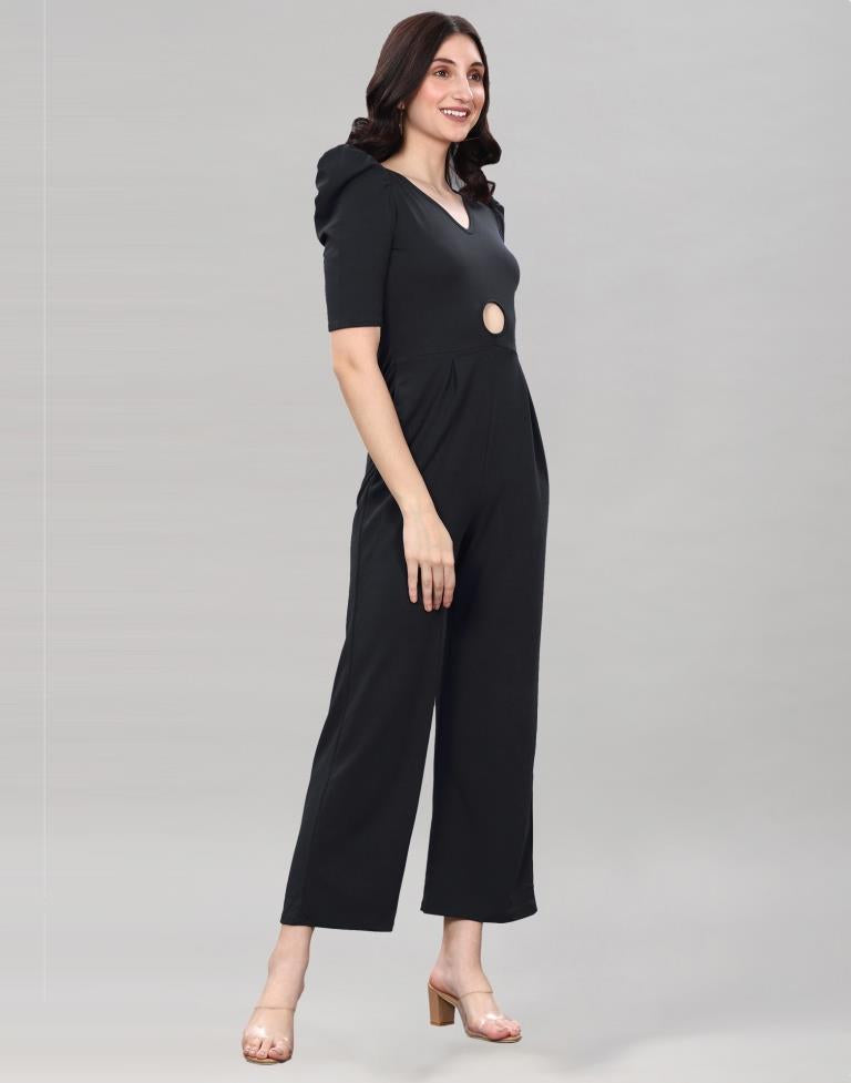 Black Puff Sleeve Jumpsuits | Sudathi