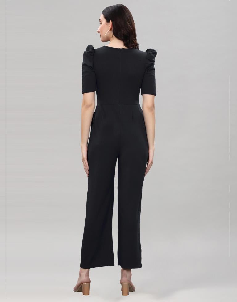 Black Puff Sleeve Jumpsuits | Sudathi