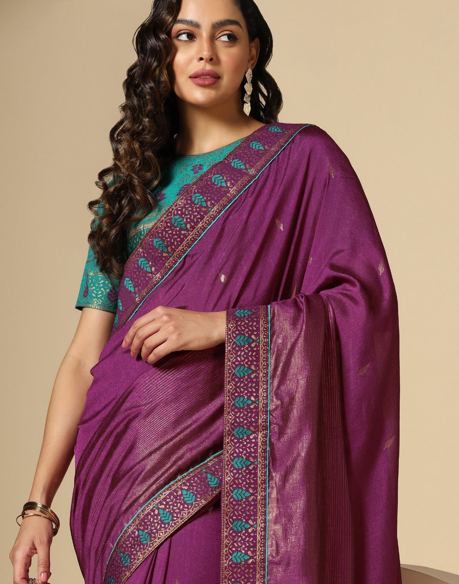 Purple Silk Saree | Leemboodi